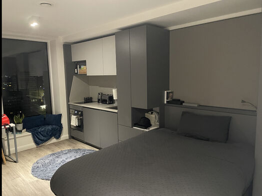Photo of a ensuite room in 1-room student hall in Manchester.