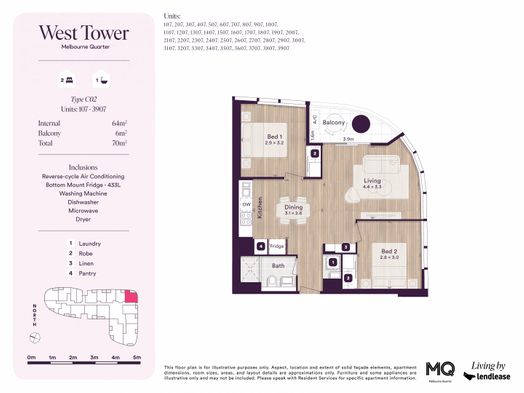 2 bedroom, 1 Bathroom Apartment