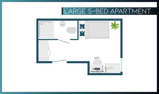 5 Bed Apartment Larger Room