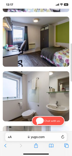 Photo of a room in a student hall in Southampton.