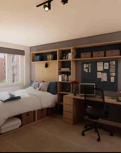 Photo of a luxury Ensuite at St Peter's Court, Nottingham University Halls.