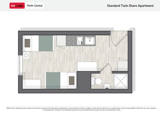 Standard Twin Bed Studio High Floor