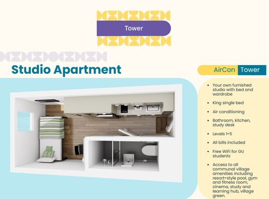 Tower Studio Apartment (AirCon)