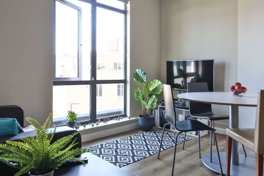 Photo of a library Lofts.