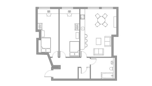 Gold 2 Bed Apartment — (Single Occupancy)