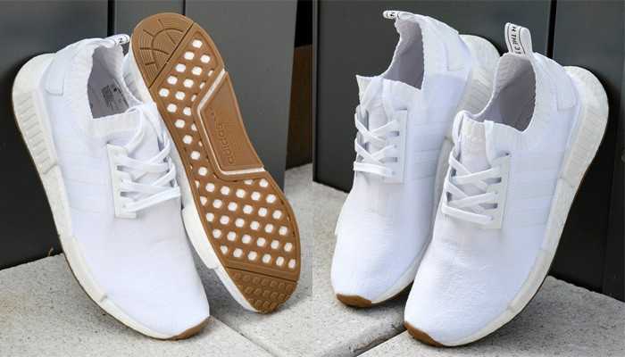 ?? Adidas Nmd R1 Prime Knit White White Gum trainers ?? Adidas Nmd R1 Prime Knit White White Gum trainers