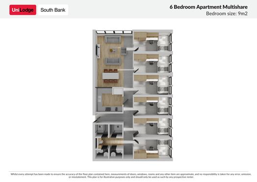 6 Bedroom Multi-Share Apartment