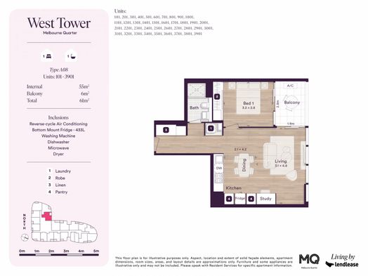 1 Bedroom, 1 Bathroom with Study Desk