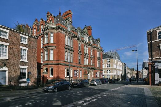 Photo of a the Hahnemann Building.