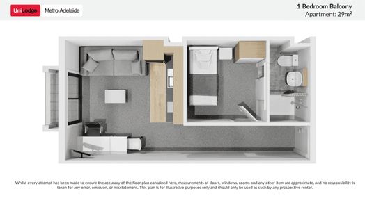 1 Bedroom Balcony Apartment