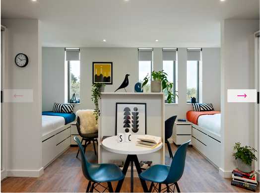 Photo of a ensuite room in a student hall in Oxford.