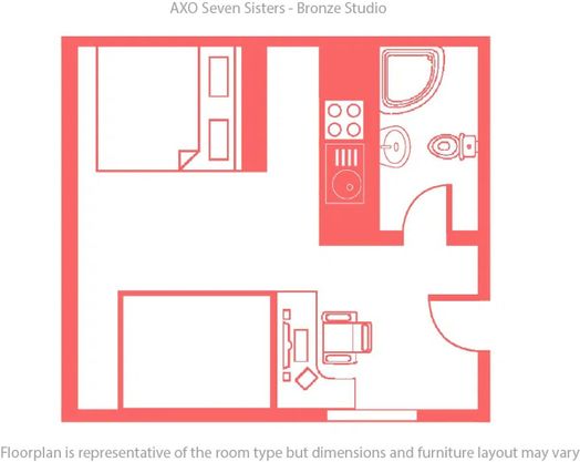 Bronze Studio (Singled Bed)