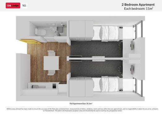 2 Bedroom Apartment - Regular Bedroom
